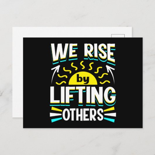 人を持ち上げて起感動的きる引用文 ポストカード (正面/裏面)