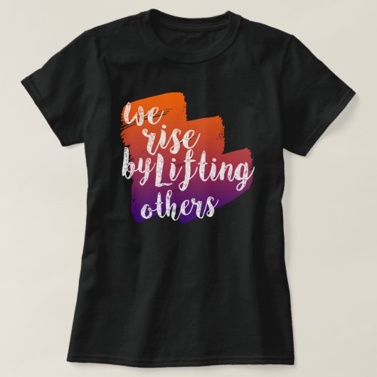 人を挙げて起きる Tシャツ (デザイン正面)