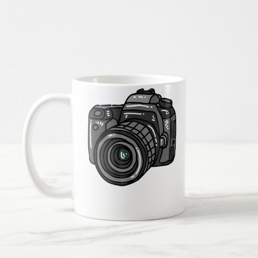 人を撃つ写真のユーモア コーヒーマグカップ (左)