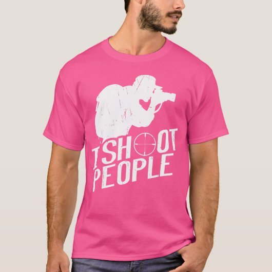 人を撮る写真ギフトカメラマン Tシャツ (正面)