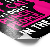 人を殴らないように自分の猫を抱き締める – 猫好き フォトプリント            (角)