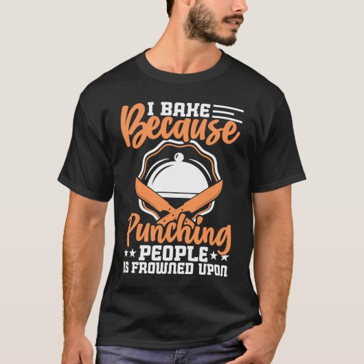 人を殴ると顔をしかめるから焼く Tシャツ (正面)