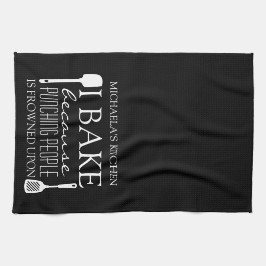 人を殴るのが顔の色を悪くしたから焼く キッチンタオル (横)