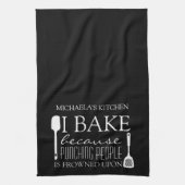 人を殴るのが顔の色を悪くしたから焼く キッチンタオル (縦)