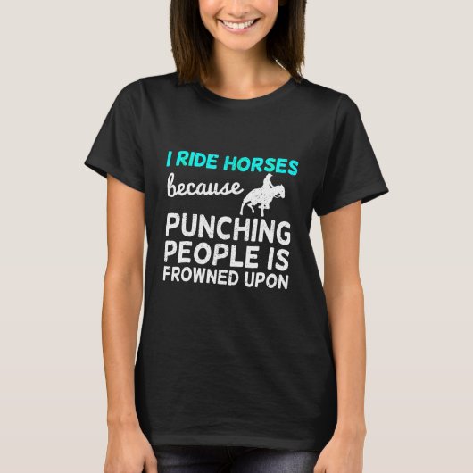 人を殴るので馬 Tシャツ (正面)
