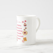 人を殴るのは眉をひそめるからだ ボーンチャイナマグカップ (正面右)