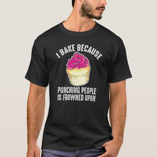 人を殴るのは眉をひそめるからだ Tシャツ (正面)
