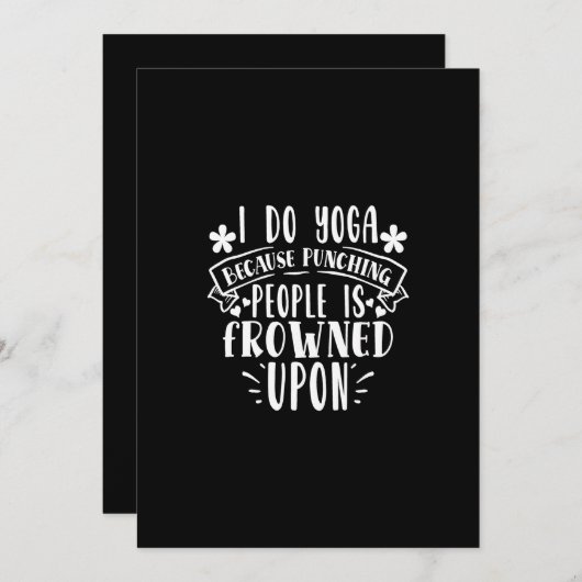 人を殴るのは眉をひそめるからヨガをする 招待状 (正面/裏面)