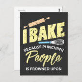 人を殴るのは眉をひそめるから焼く ポストカード (正面/裏面)