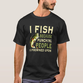 人を殴るのは非難されるから釣りをする ルブ Tシャツ