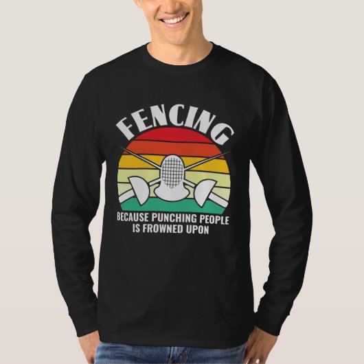 人を殴るのは非難される フェンシング F Tシャツ (正面)