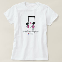 人を結ぶピンクの音楽 Tシャツ