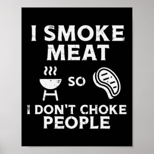 人を絞め殺さないように肉を焼く 面白いBBQバーベキュー ポスター