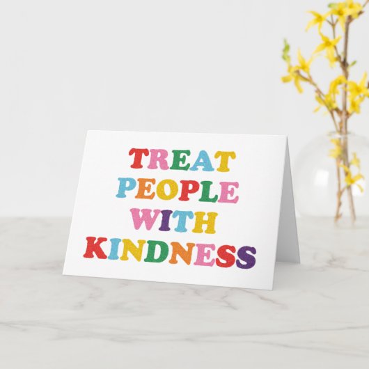 人を親切に扱う カード (黄色い花)