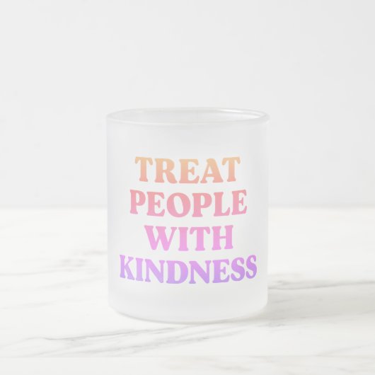 人を親切に扱う フロストグラスマグカップ (中央)