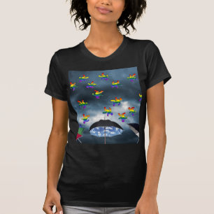 人を雨が降っています! Tシャツ