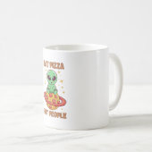 人を食べるなピザを食べろ コーヒーマグカップ (正面右)