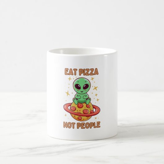 人を食べるなピザを食べろ コーヒーマグカップ (中央)