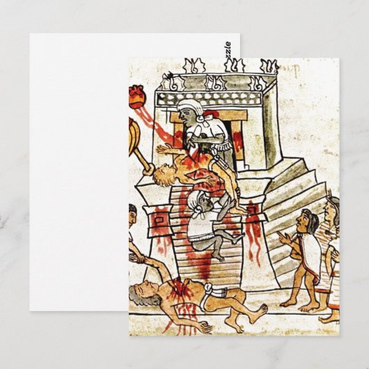 人アステカ身の描写 ポストカード (正面/裏面)