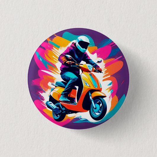 人カラフルの描く芸術 缶バッジ (正面)