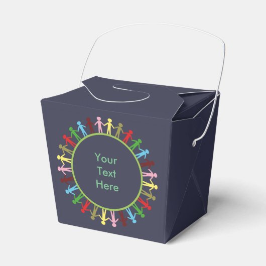人カラフルの輪のカスタム文字 フェイバーボックス (正面サイド)