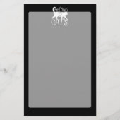 人スタイリッシュ実在は猫を愛する黒い装飾 便箋 (正面)