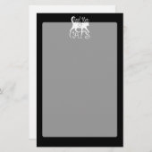 人スタイリッシュ実在は猫を愛する黒い装飾 便箋 (正面/裏面)