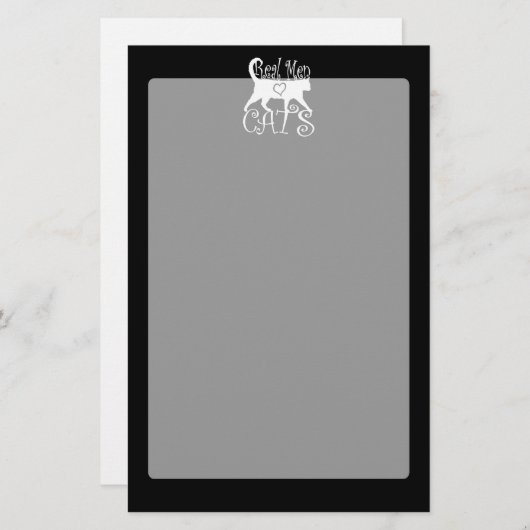 人スタイリッシュ実在は猫を愛する黒い装飾 便箋 (正面/裏面)