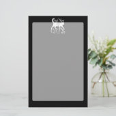 人スタイリッシュ実在は猫を愛する黒い装飾 便箋 (スタンド正面)