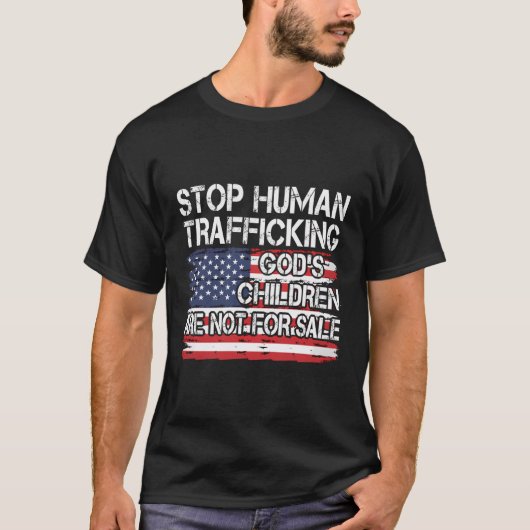 人ストップ身売買の神の子供は為ではない Tシャツ (正面)