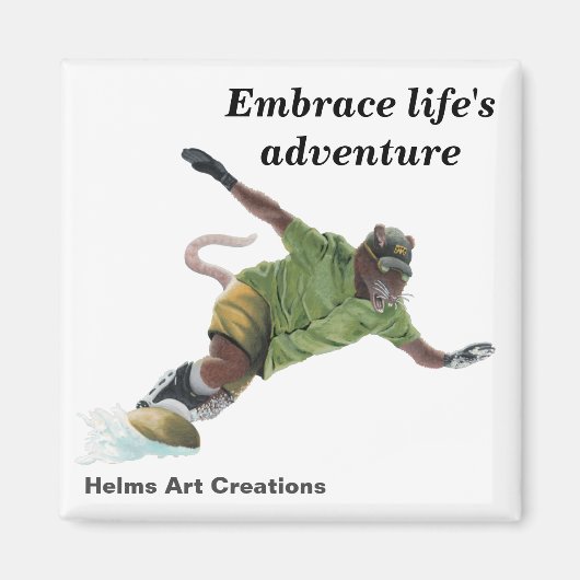 人スノーボーダースポーツファンタジーボタンマグネット マグネット (正面)