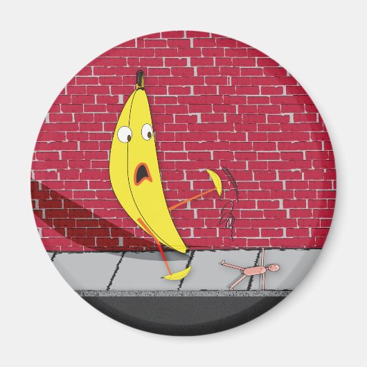 人スリップまたは滑ること磁石のバナナ マグネット (正面)