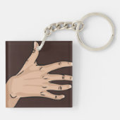 人ハンドキーチェーン キーホルダー (裏面)