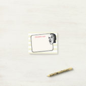 人パステルイエローストライプ色の叫び ポストイット (デスク上)