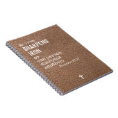 人ブラウンの革のためのパーソナライズなキリスト教のギフト ノートブック (右側)