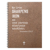 人ブラウンの革のためのパーソナライズなキリスト教のギフト ノートブック (正面)