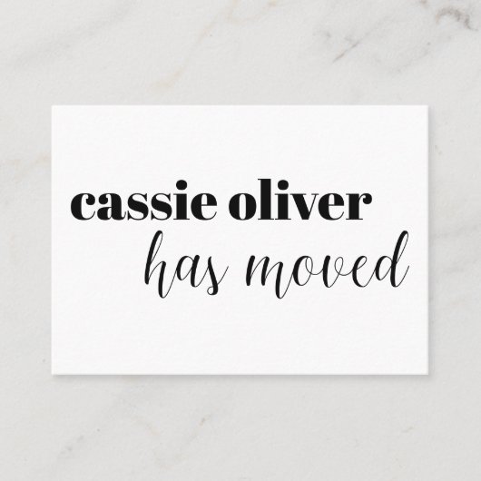 人モダンの住所カードの独身の変更 名刺 (正面)