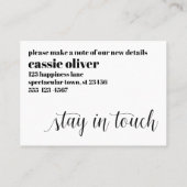 人モダンの住所カードの独身の変更 名刺 (裏面)