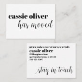 人モダンの住所カードの独身の変更 名刺 (正面/裏面)