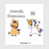 人事おもしろいHRユニコーン馬 シール (シート)