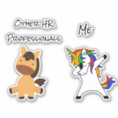 人事おもしろいHRユニコーン馬 シール (正面)