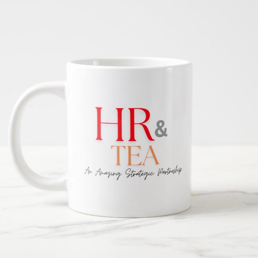 人事およびチームのマグ・レッド ジャンボコーヒーマグカップ (左)