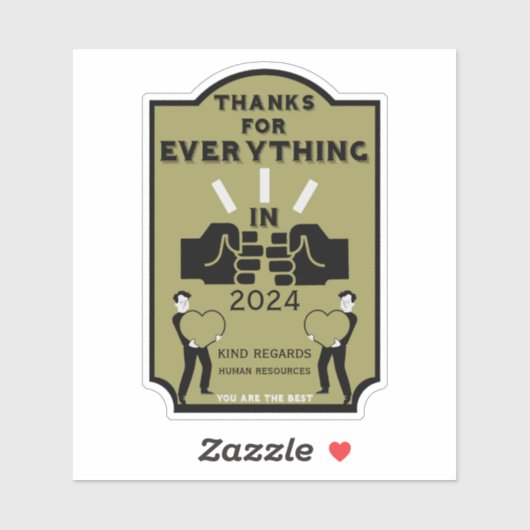 人事から感謝 シール (シート)