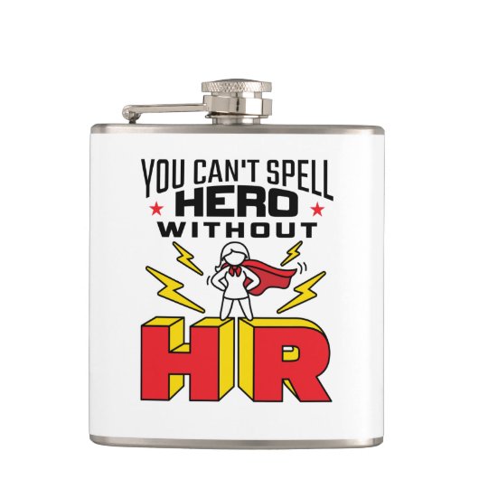 人事なしにはヒーローを綴れない フラスク (正面)