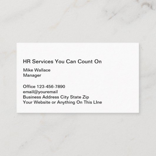 人事カッコいいテーマ名刺 名刺 (裏面)