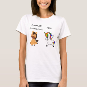 人事ユニコーン馬おもしろいHRギフト Tシャツ