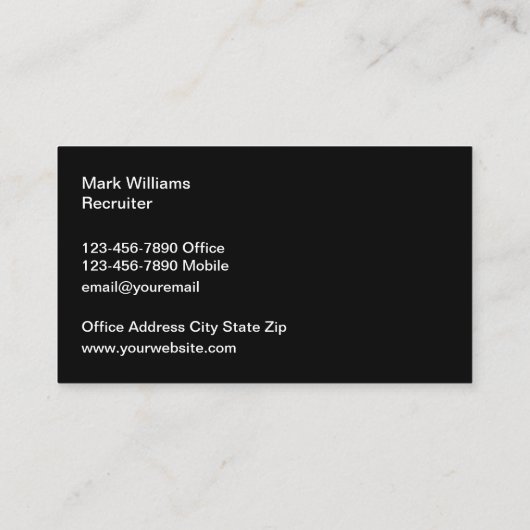 人事採用採用担当者 名刺 (裏面)