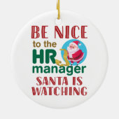 人事部長サンタが見ている優しい セラミックオーナメント (裏面)