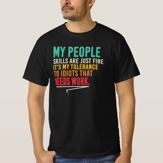 人付き合いは得意だけど許容範囲は狭め 引用 Tシャツ (正面)