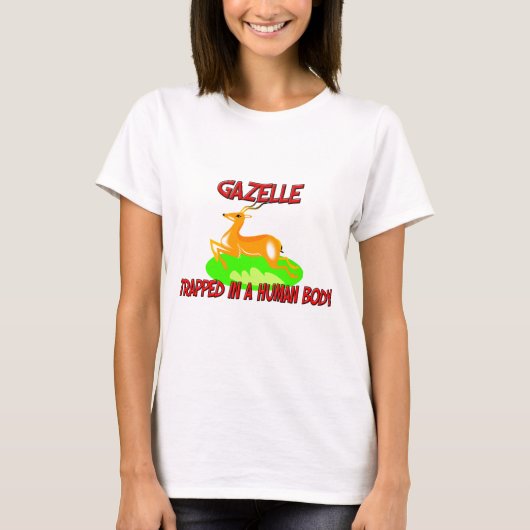 人体で引っ掛かるガゼル Tシャツ (正面)